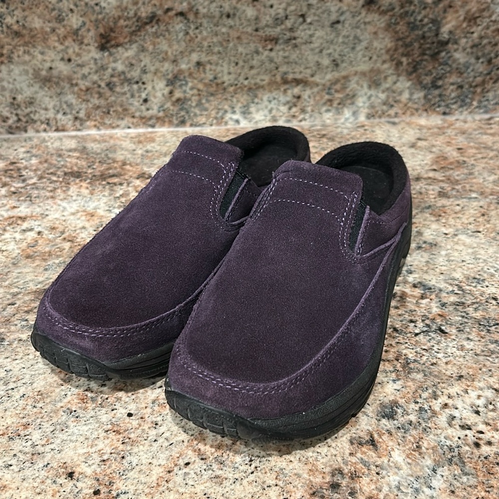 L.L. Bean Purple Slip-On Mules with Suede Finish